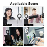 48leds Laptop Camera Beauty Ring Light - Clip Set 4-inch - Clip With Tripod