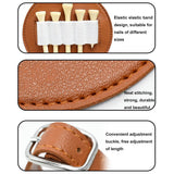 Double-sided Leather Golf Spike Insert Bag - Outdoor Waist Hanging Storage - Double-Sided Brown - 45-Degree Angle