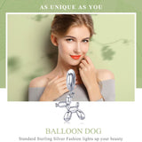 925 Sterling Silver Balloon Dog Charm For Diy Bracelets Bead+Chain Style - Bead + Chain - Top-Down View