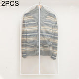 2-pack Hanging Garment Storage Bags with Zipper - Clear - Front View