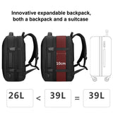 Large Capacity Oxford Cloth Backpack - 17.3 Inch Expansion Style for Men - Side View