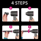 Long Barrels for Dyson Hair Dryer - Curling Iron Accessory Pair - Rear View