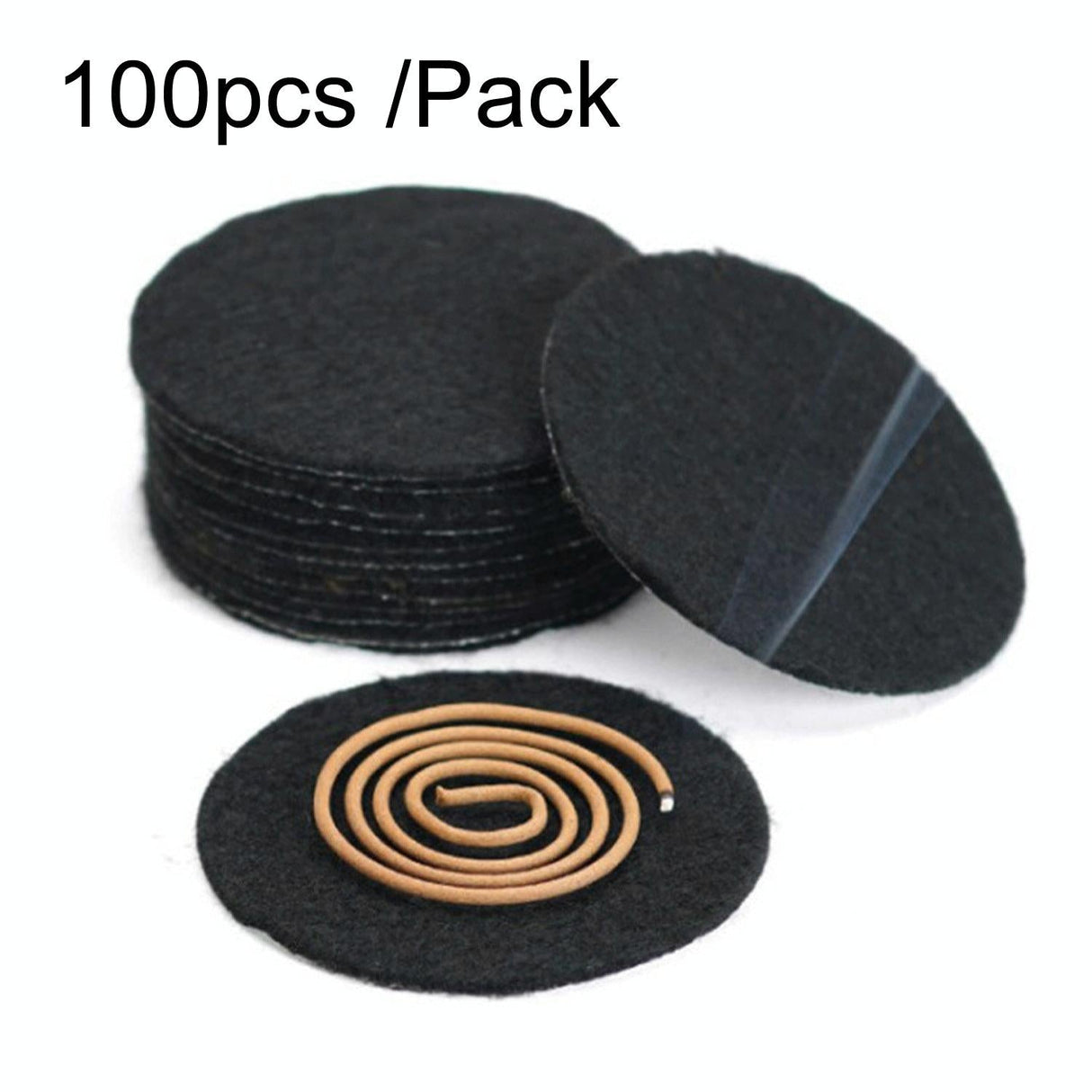 100-pack Fireproof Cotton Pads for Incense Burners and Mosquito Coils - 12Cm