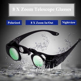 Zoomable Fishing Binoculars - Gray Clip 8x Magnification - Side View