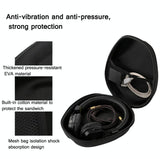 Compact Headphone Storage Bag - Black - Top-Down View
