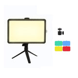 Portable 6-inch Flat-panel Live Fill Light with Adjustable Temperature and Small Tripod - Front View