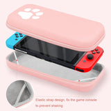 Switch Console Storage Bag with Cat Paw Design - Top-Down View
