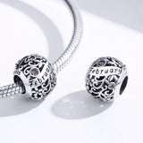 925 Sterling Silver Diy Birthstone Bracelet & Necklace Set February Style - February - Top-Down View