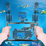 Underwater Dual Handheld Grip For Gopro Hero9 / 8 / 7 - Close-Up Angle