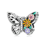 925 Sterling Silver Diy Butterfly Bracelet With Pearl Accents Bsc588 - Front View