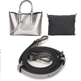 Blue Cowhide Messenger Tote For Women Large Capacity - 45-Degree Angle