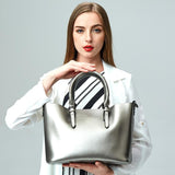 Blue Cowhide Messenger Tote For Women Large Capacity - Extra Image