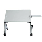 Adjustable Folding Laptop Desk with Mouse Board - Silver - Front View
