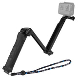Foldable 3-way Tripod Selfie Stick for Action Cameras - 20-58cm Length - Front View