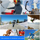 Foldable 3-way Tripod Selfie Stick for Action Cameras - 20-58cm Length - Top-Down View