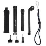 Foldable 3-way Tripod Selfie Stick for Action Cameras - 20-58cm Length - Rear View