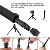 Foldable 3-way Tripod Selfie Stick for Action Cameras - 20-58cm Length - Extra Image