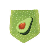 Refreshing Avocado Pet Scarf Three-Layer Thickened Waterproof Saliva Towel - Size S - Top-Down View