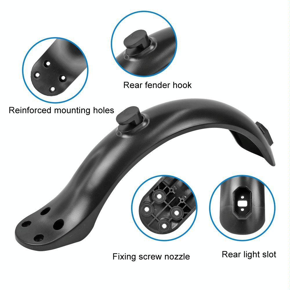 8.5 Inch Rear Fender for Xiaomi M365 / 1s / Pro Scooter - Plastic 4 Holes - Fender+Tail Light Set