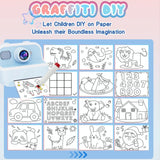 Blue Children'S Thermal Camera With Dual-Camera 1080P Hd 2400W Pixel 2.4-Inch Display - Blue - 45-Degree Angle