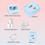 Blue Children'S Thermal Camera With Dual-Camera 1080P Hd 2400W Pixel 2.4-Inch Display - Blue - Close-Up Angle