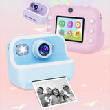 Blue Children'S Thermal Camera With Dual-Camera 1080P Hd 2400W Pixel 2.4-Inch Display - Blue - Low Angle