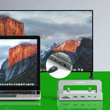 Vertical Laptop Docking Station with 4k / 60hz Type-c Hub - 11-In-1 With Lan - Close-Up Angle