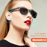 Bluetooth 5.3 Smart Sunglasses with Wireless Headset and Anti-glare Protection - Rear View
