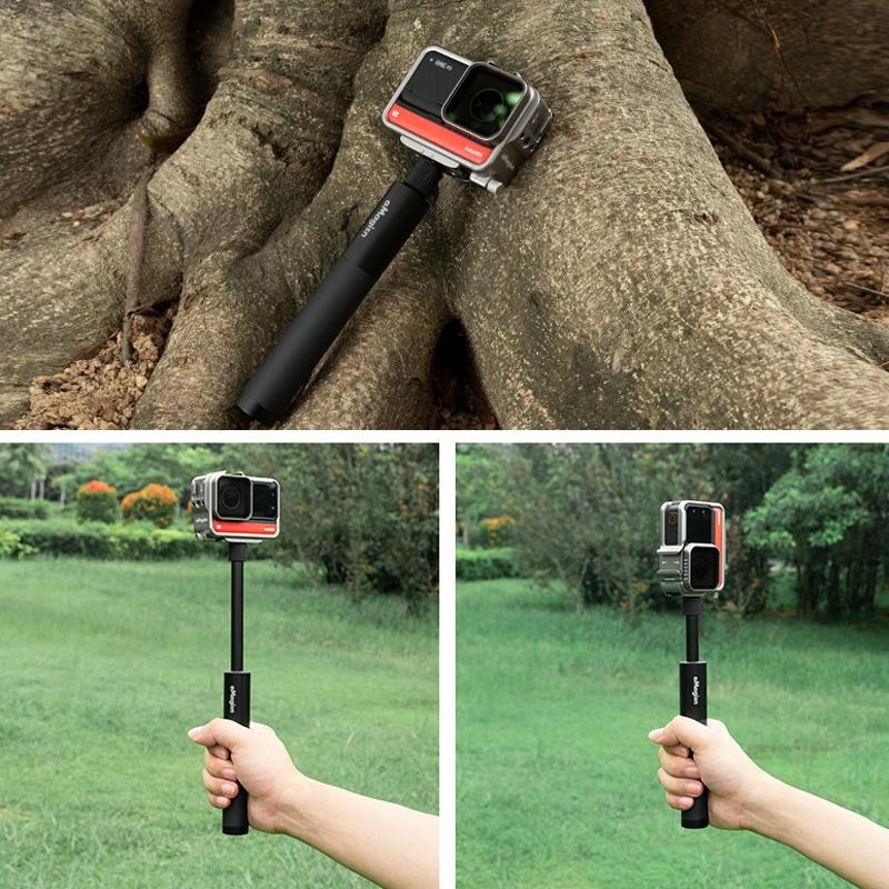 70cm Straight Pull Selfie Stick for Sports Cameras with 3 Jaw Screw - Rod+1/4 Turn 3 Jaw+Screw