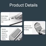 Foldable Aluminum Laptop Stand with Heat Dissipation - Rear View