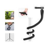 Versatile Octopus Tripod for Action Camera and Phone - Flexible Mount - With Phone Clip Kit - Side View