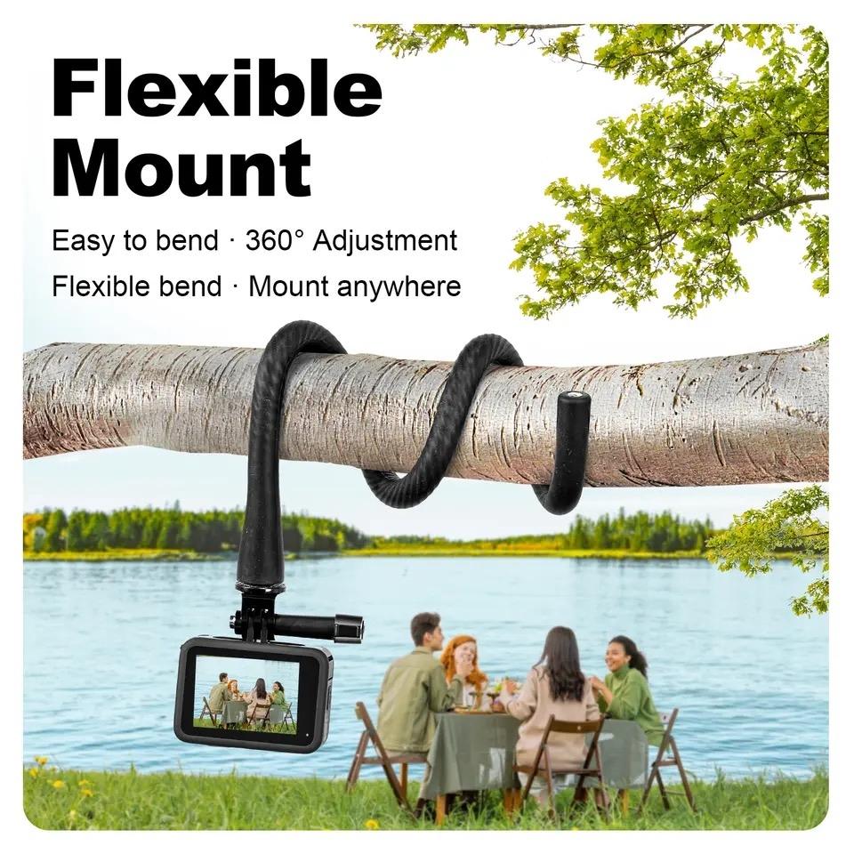 Versatile Octopus Tripod for Action Camera and Phone - Flexible Mount - With Phone Clip Kit