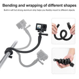 Versatile Octopus Tripod for Action Camera and Phone - Flexible Mount - With Phone Clip Kit - Rear View
