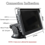 7 Inch Bluetooth 5.0 Carplay Monitor - Portable Compatible With Most Vehicles - Display + Camera