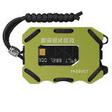 Rfid Metal Card Holder With Bottle Opener Green - Front View