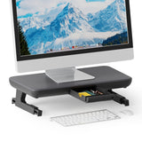 Adjustable Laptop Stand with Storage Drawer - Height Riser - Upgrade - Front View