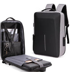 Men Anti-theft Hard Shell Backpack with Alloy Frame - Gray