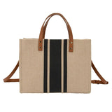 Large Canvas Crossbody Bag For Women Black - Navy