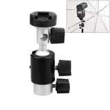Black D-Type Flash Light Stand Bracket - Compact Design - Front View