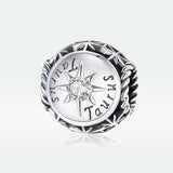925 Sterling Silver Zodiac Zircon Bead Bracelet / Necklace Set Taurus Style - Taurus - Side View