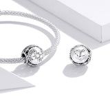 925 Sterling Silver Zodiac Zircon Bead Bracelet / Necklace Set Taurus Style - Taurus - 45-Degree Angle