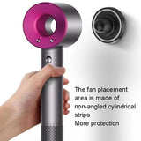Wall Mounted Magnetic Blower Holder for Nozzles - no Punch Needed - For Dyson Hair Dryer Nozzle - Low Angle