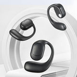 Wireless Bluetooth 5.2 Earphones with Noise Reduction Ear-mounted Design - White Without Accessories - Side View