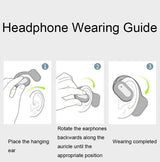 Wireless Bluetooth 5.2 Earphones with Noise Reduction Ear-mounted Design - White Without Accessories