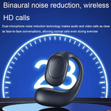 Wireless Bluetooth 5.2 Earphones with Noise Reduction Ear-mounted Design - White Without Accessories - Low Angle