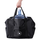 Foldable Travel Bag for Camping & Hiking - Large - Small Black - Top-Down View