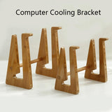 Wooden Desktop Cooling Stand for Computers and Tablets - Top-Down View