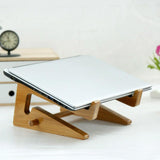 Wooden Desktop Cooling Stand for Computers and Tablets - Low Angle