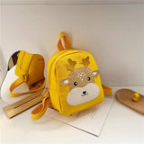 Adorable Bear Schoolbag for Kids - Cartoon Design - Deer Black - 45-Degree Angle