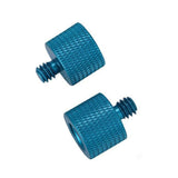 10-Piece 3 / 8 To 1 / 4 Screw Adapter - Blue - Front View